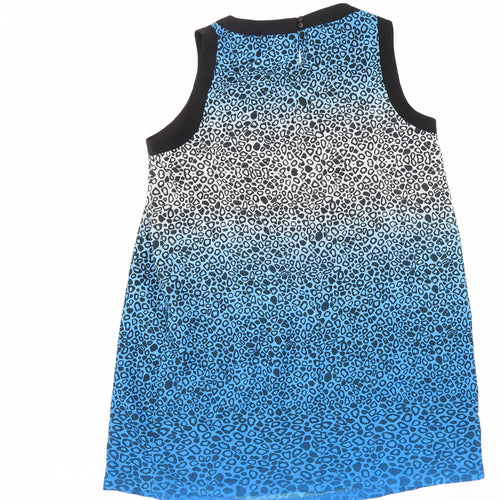 Evans Womens Blue Geometric Polyester A-Line Size 16 Round Neck Pullover