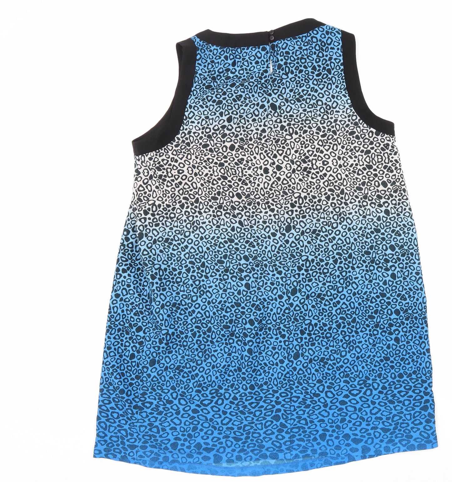 Evans Womens Blue Geometric Polyester A-Line Size 16 Round Neck Pullover