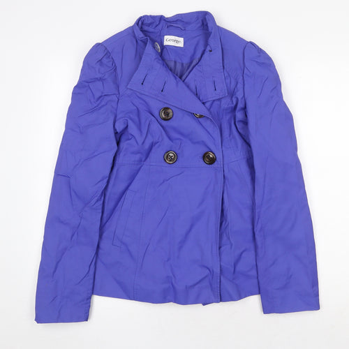George Womens Purple Jacket Size 10 Button