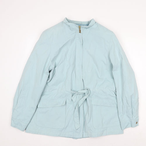 Marks and Spencer Womens Blue Jacket Size 14 Zip - Tie Front
