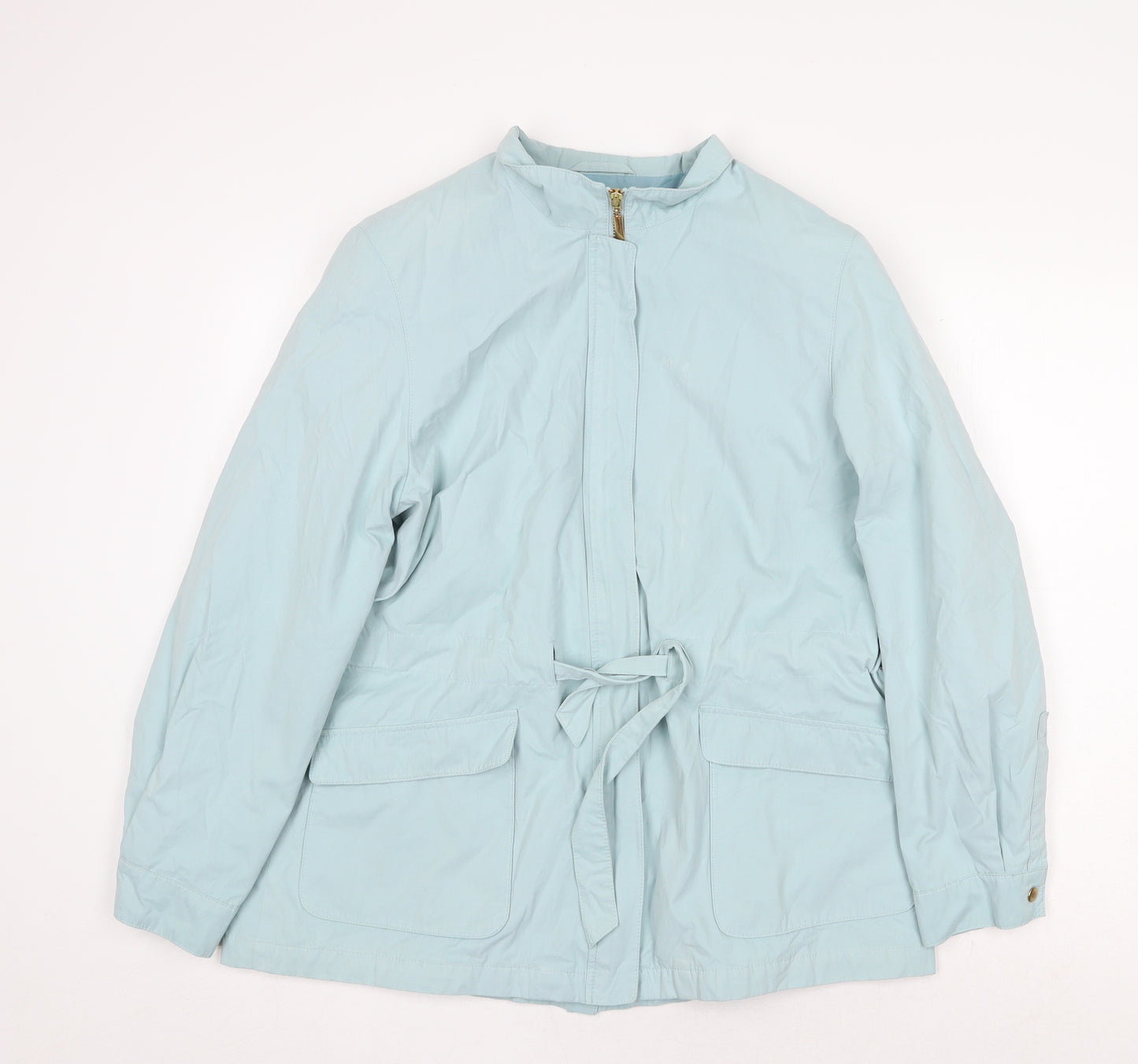 Marks and Spencer Womens Blue Jacket Size 14 Zip - Tie Front