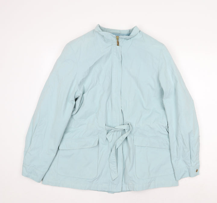 Marks and Spencer Womens Blue Jacket Size 14 Zip - Tie Front