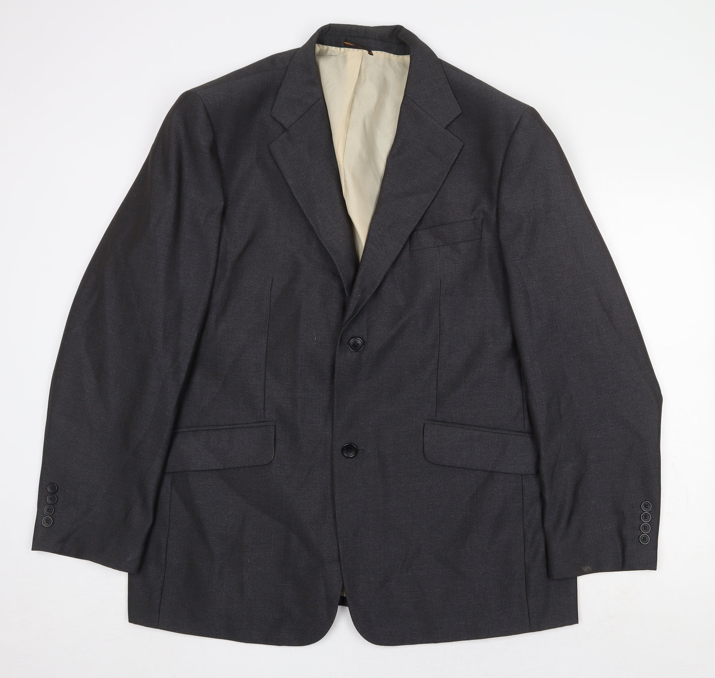 Vouet Mens Grey Polyester Jacket Suit Jacket Size 48 Regular