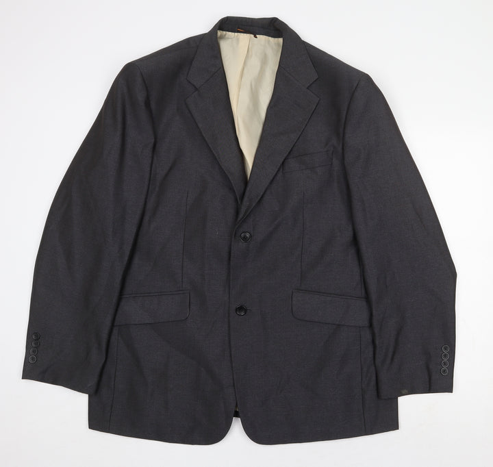 Vouet Mens Grey Polyester Jacket Suit Jacket Size 48 Regular