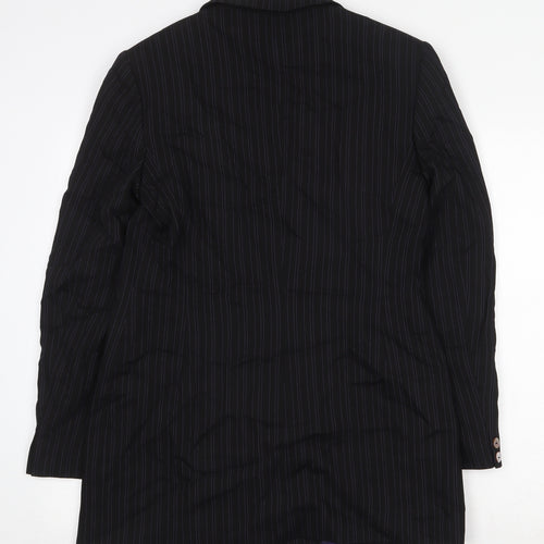 Kaliko Womens Black Striped Jacket Blazer Size 12 Button