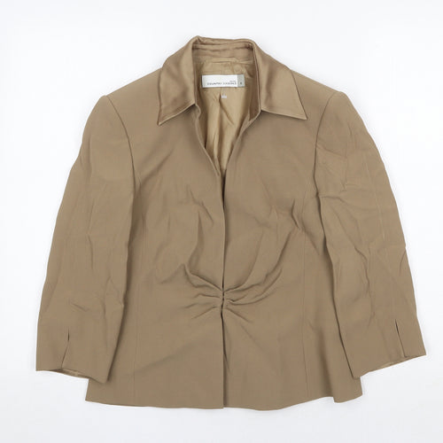 Country Casuals Womens Beige Jacket Blazer Size 8 Hook & Eye