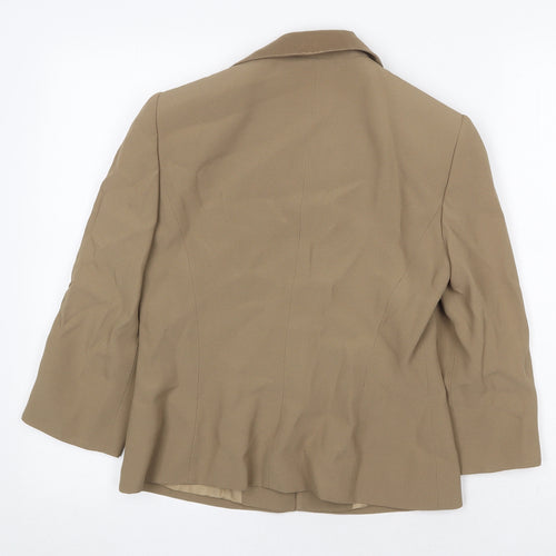 Country Casuals Womens Beige Jacket Blazer Size 8 Hook & Eye