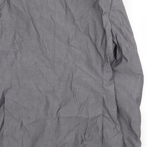 H&M Mens Grey Cotton Jacket Suit Jacket Size 38 Regular