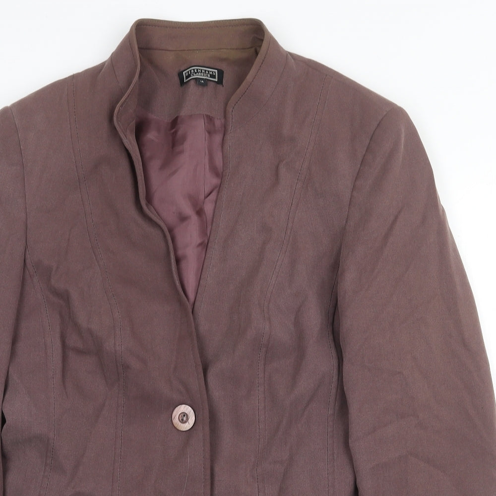 Debenhams Womens Purple Jacket Size 14 Button