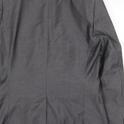 F&F Mens Grey Polyester Jacket Suit Jacket Size 40 Regular