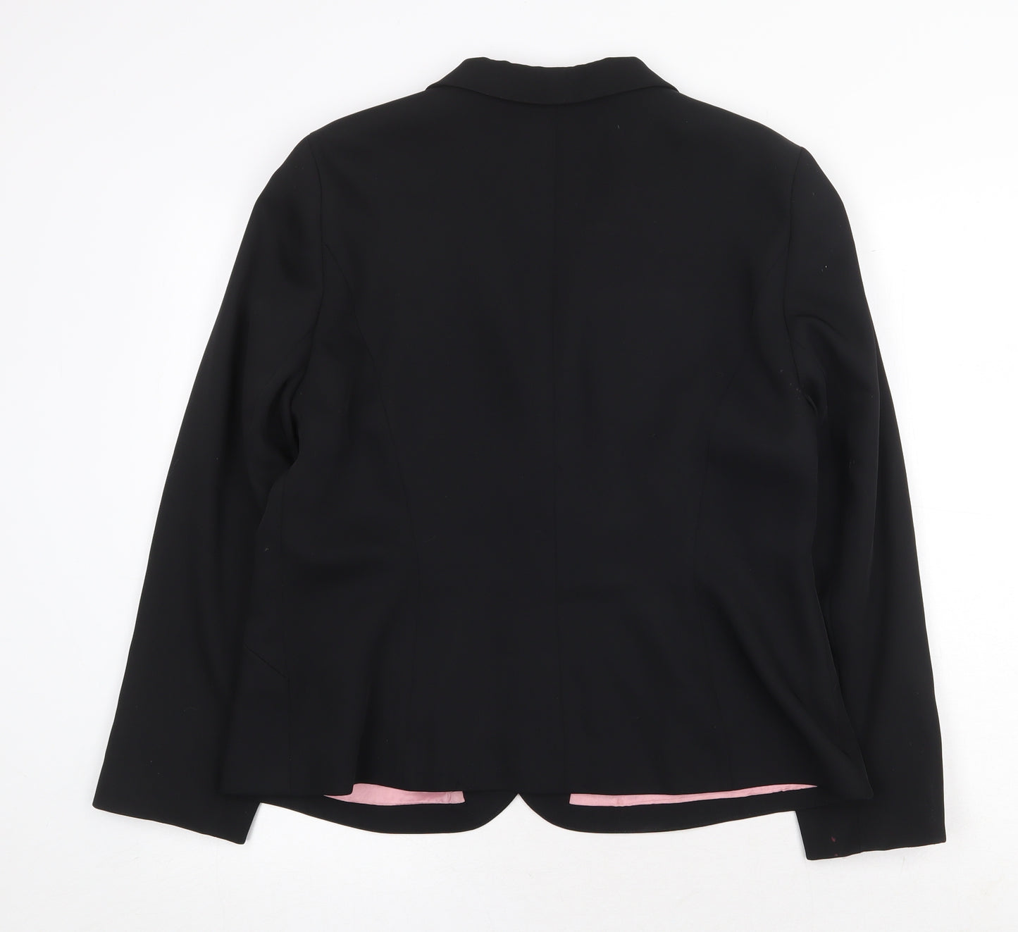 Preworn Womens Black Jacket Blazer Size 16 Button
