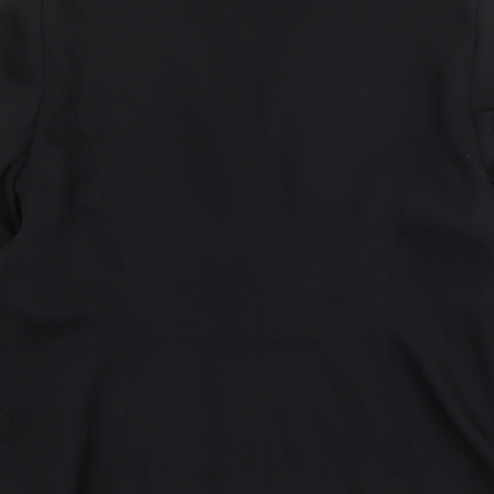Preworn Womens Black Jacket Blazer Size 16 Button