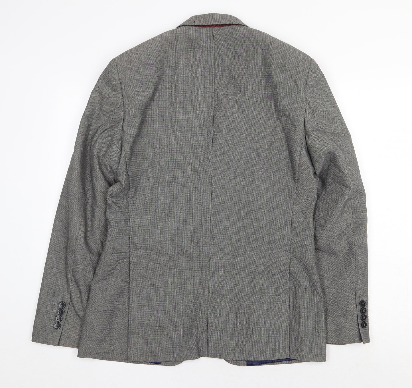 Burton Mens Grey Polyester Jacket Suit Jacket Size 38 Regular