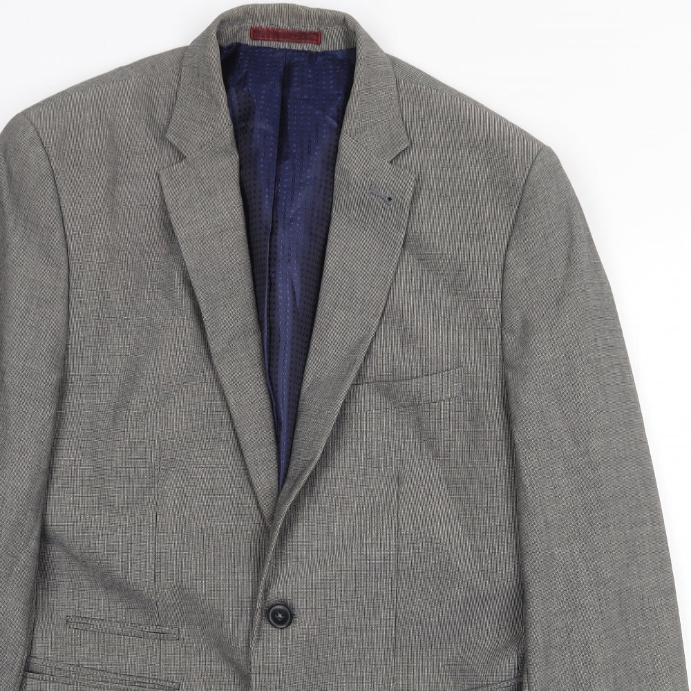 Burton Mens Grey Polyester Jacket Suit Jacket Size 38 Regular