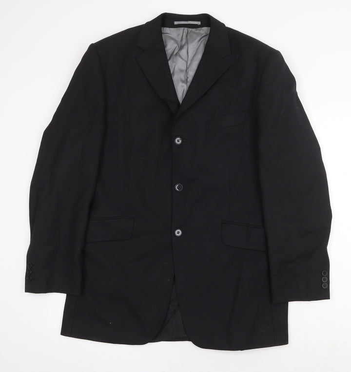 Karl Jackson Mens Black Polyester Jacket Suit Jacket Size 40 Regular