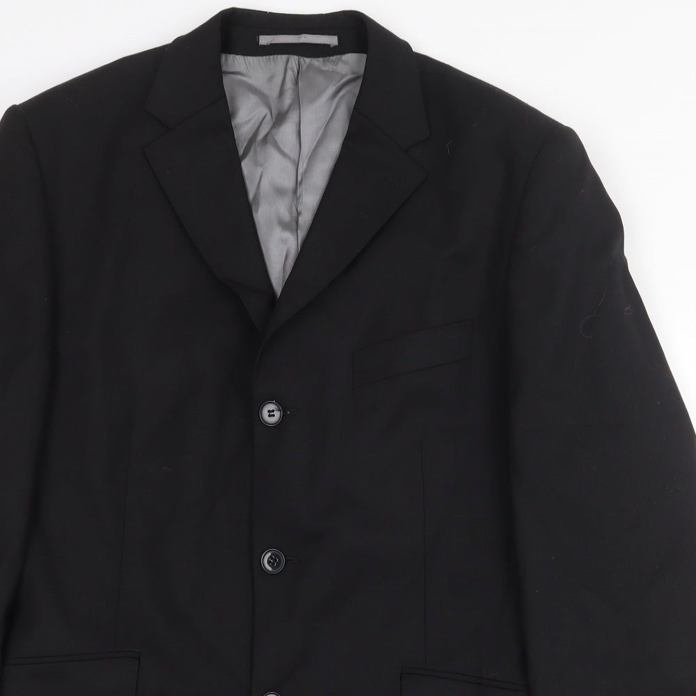 Karl Jackson Mens Black Polyester Jacket Suit Jacket Size 40 Regular