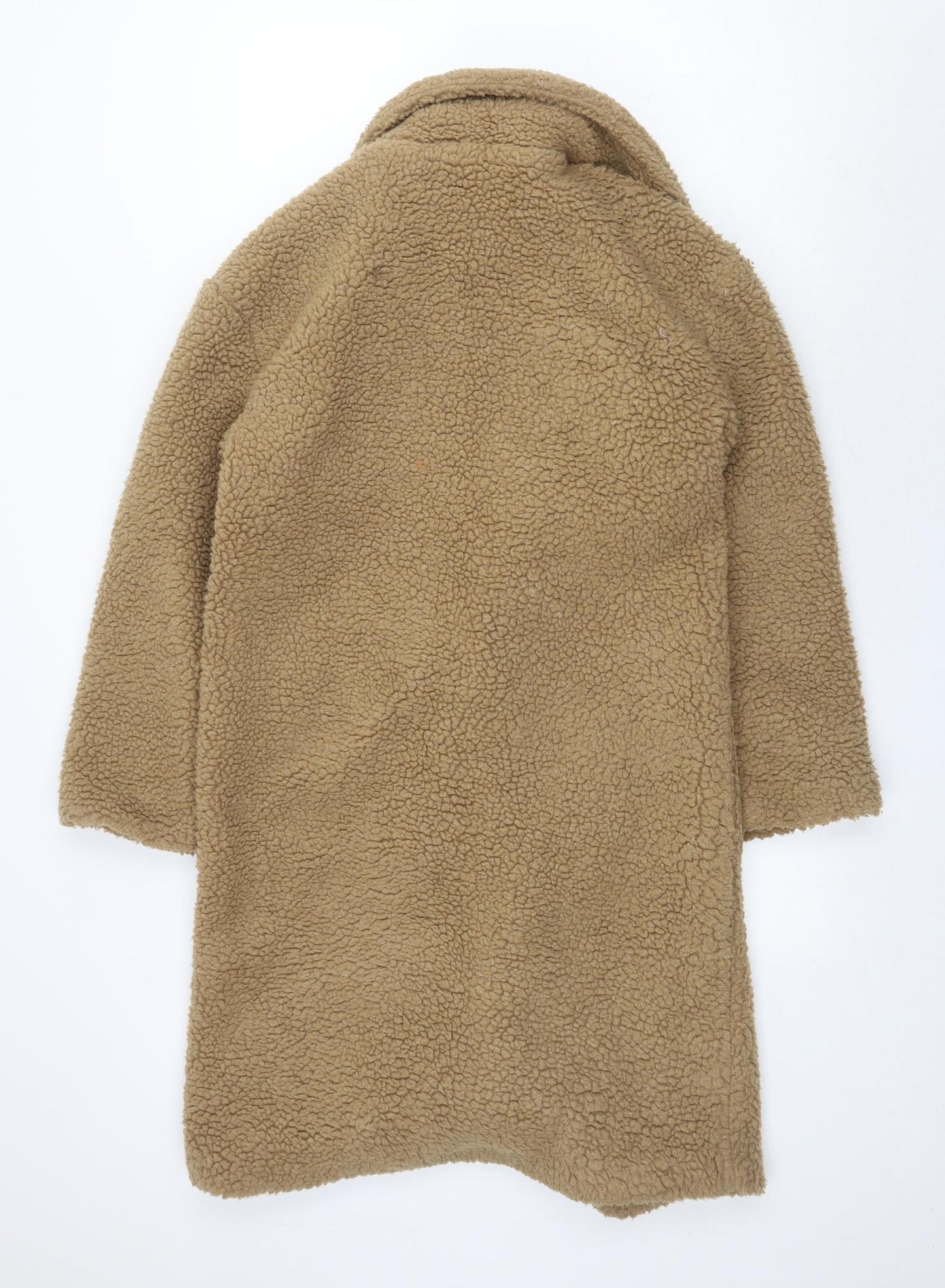 PRETTYLITTLETHING Womens Beige Pea Coat Coat Size 6 Button - Teddy Coat