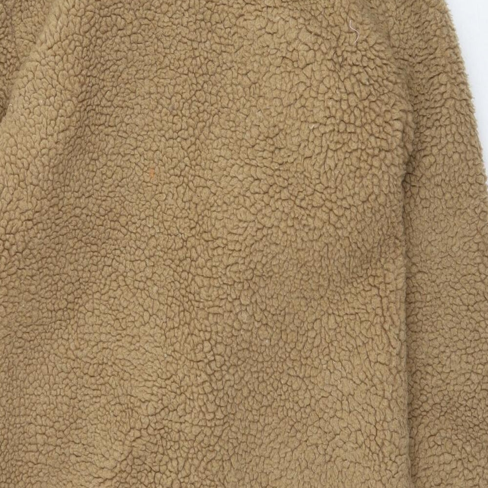 PRETTYLITTLETHING Womens Beige Pea Coat Coat Size 6 Button - Teddy Coat
