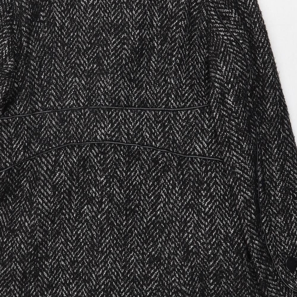 Marks and Spencer Womens Grey Herringbone Pea Coat Coat Size L Button