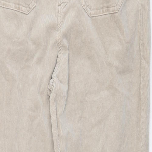 Marks and Spencer Womens Beige Cotton Trousers Size 14 Regular Zip