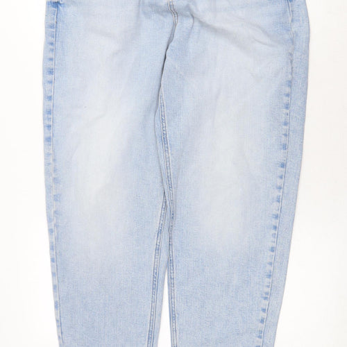 Marks and Spencer Womens Blue Cotton Straight Jeans Size 14 Regular Zip