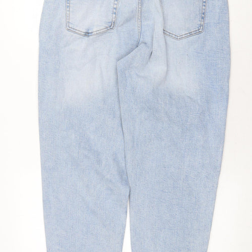 Marks and Spencer Womens Blue Cotton Straight Jeans Size 14 Regular Zip