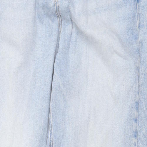 Marks and Spencer Womens Blue Cotton Straight Jeans Size 14 Regular Zip