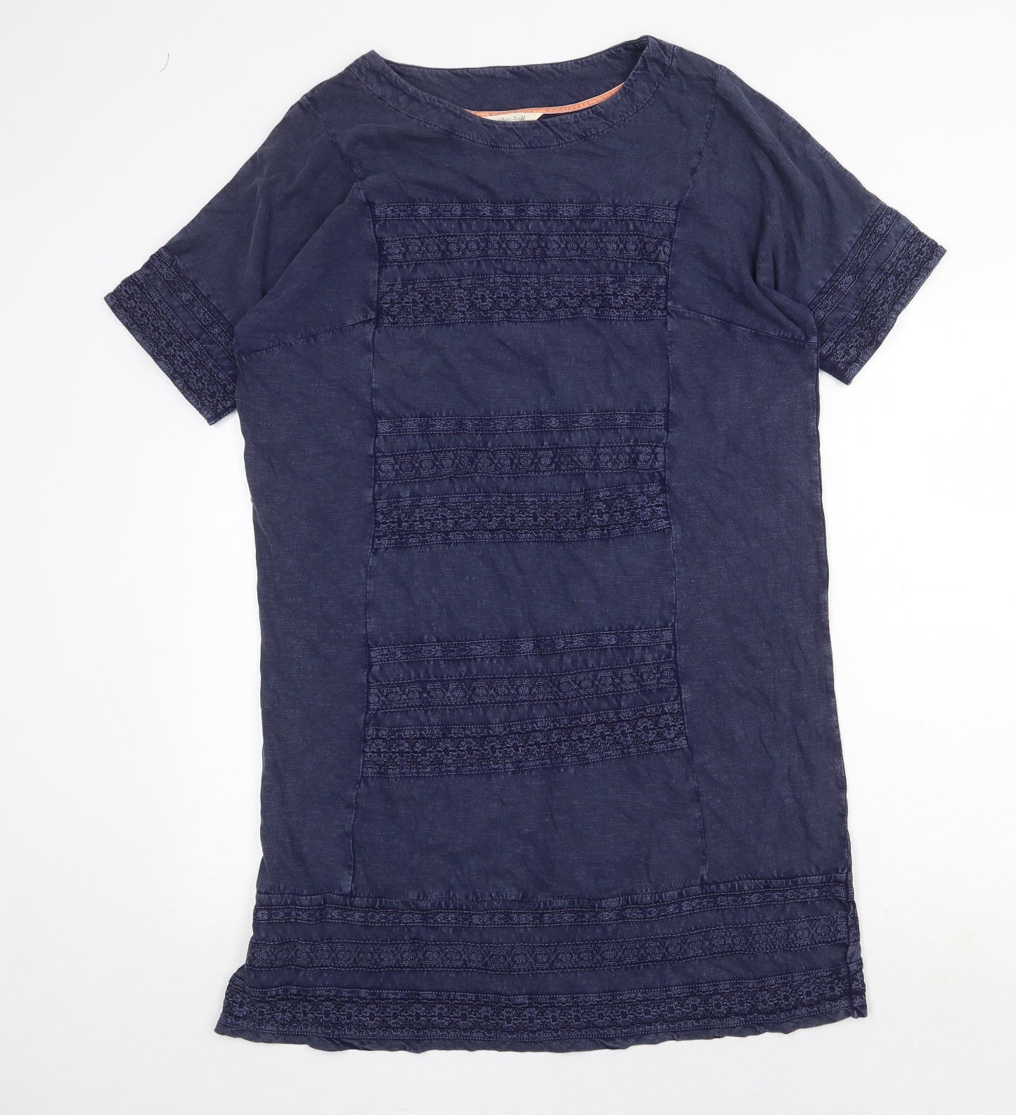 White Stuff Womens Blue Cotton A-Line Size 14 Round Neck Pullover