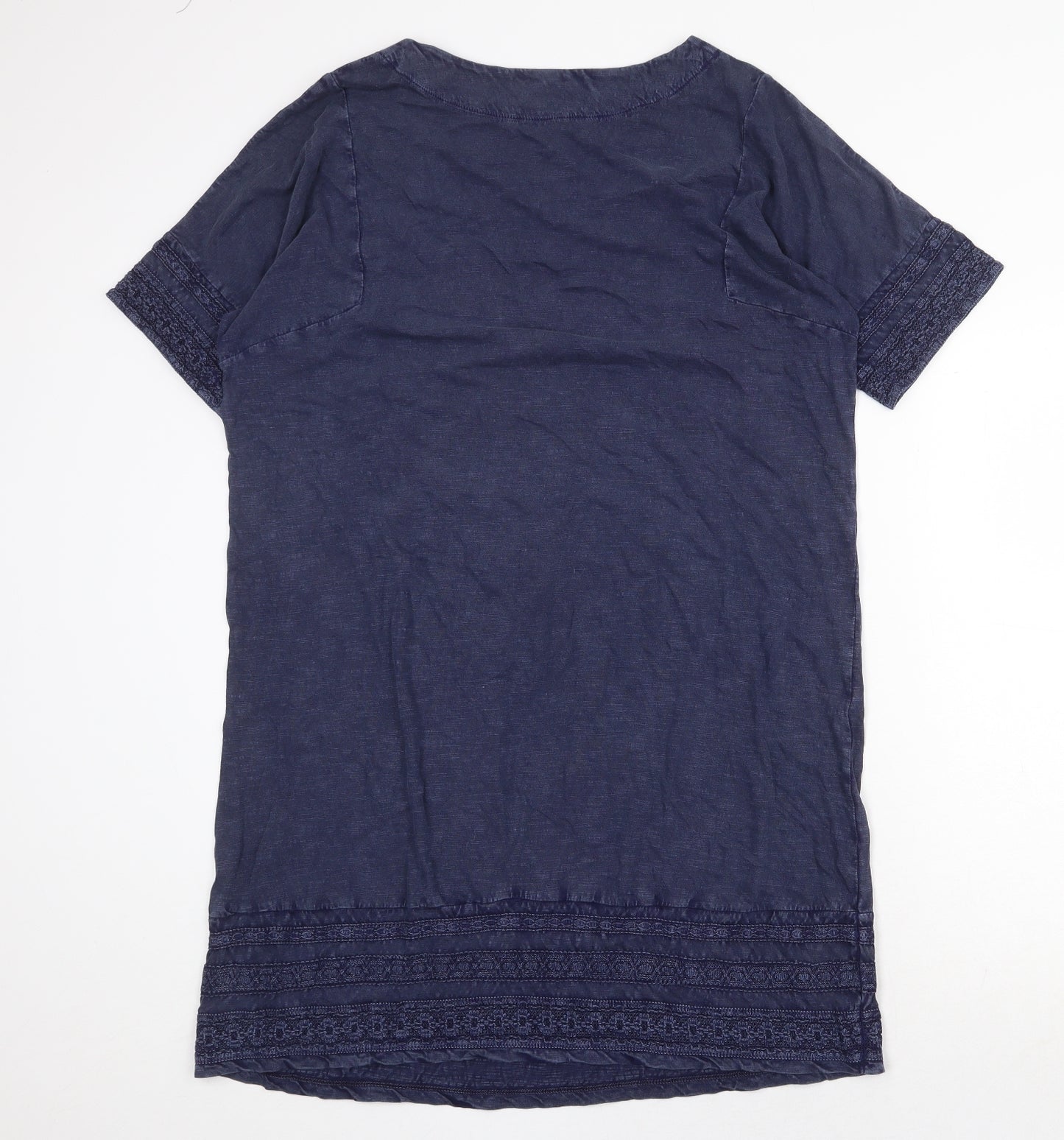 White Stuff Womens Blue Cotton A-Line Size 14 Round Neck Pullover