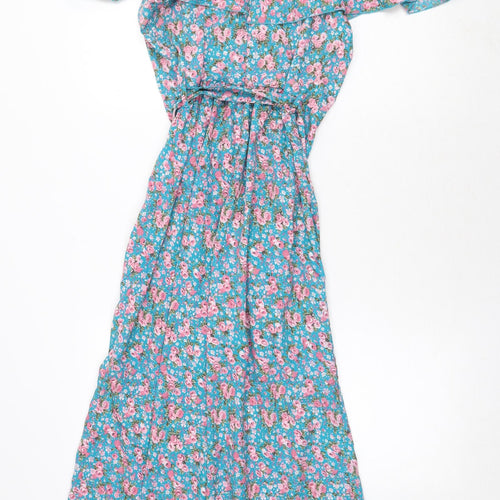 Boohoo Womens Green Floral Polyester Jumpsuit One-Piece Size 8 Zip