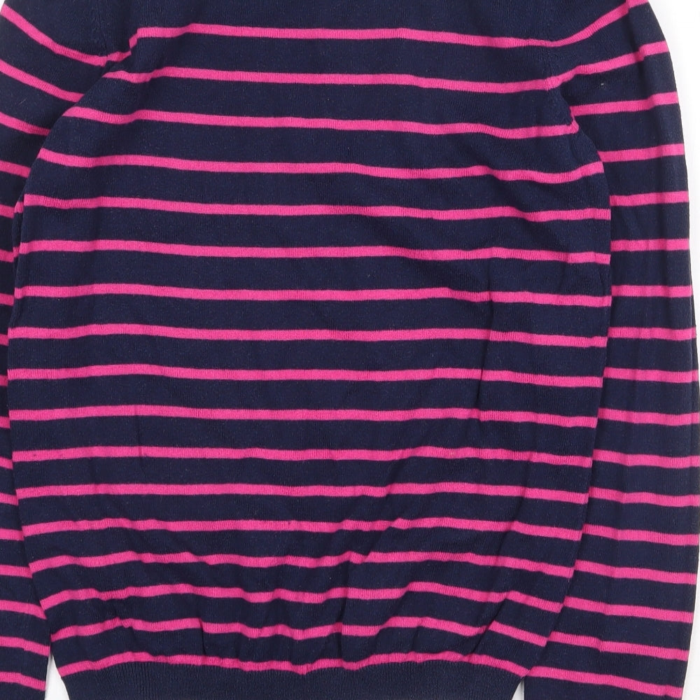 Camaieu Womens Multicoloured Boat Neck Striped Acrylic Pullover Jumper Size S