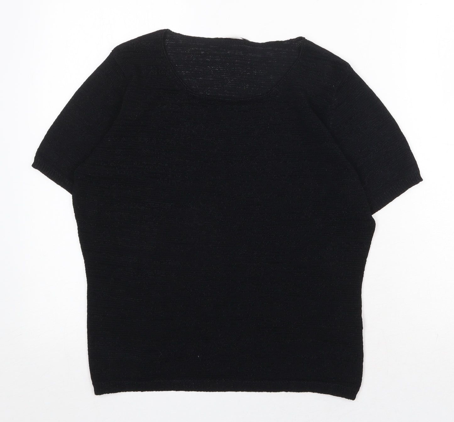 Marks and Spencer Womens Black Boat Neck Viscose Pullover Jumper Size 16