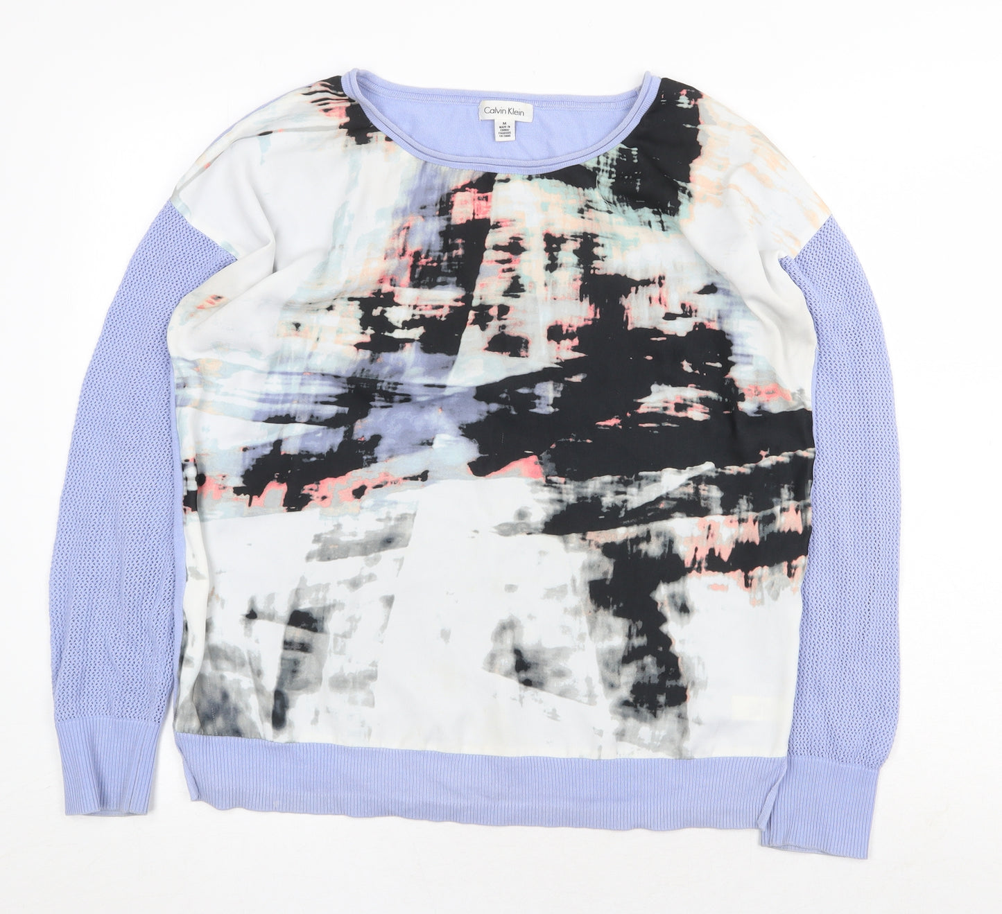Calvin Klein Womens Multicoloured Cotton Pullover Sweatshirt Size M Pullover