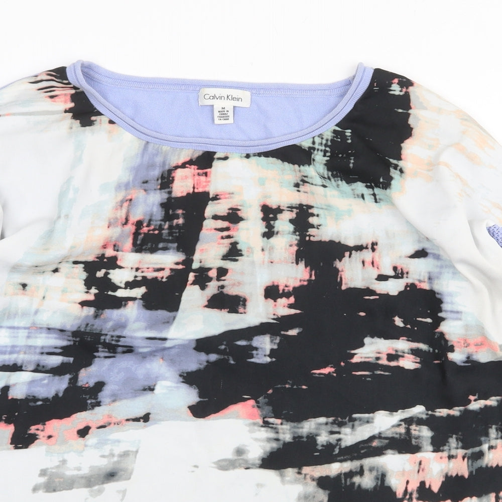 Calvin Klein Womens Multicoloured Cotton Pullover Sweatshirt Size M Pullover