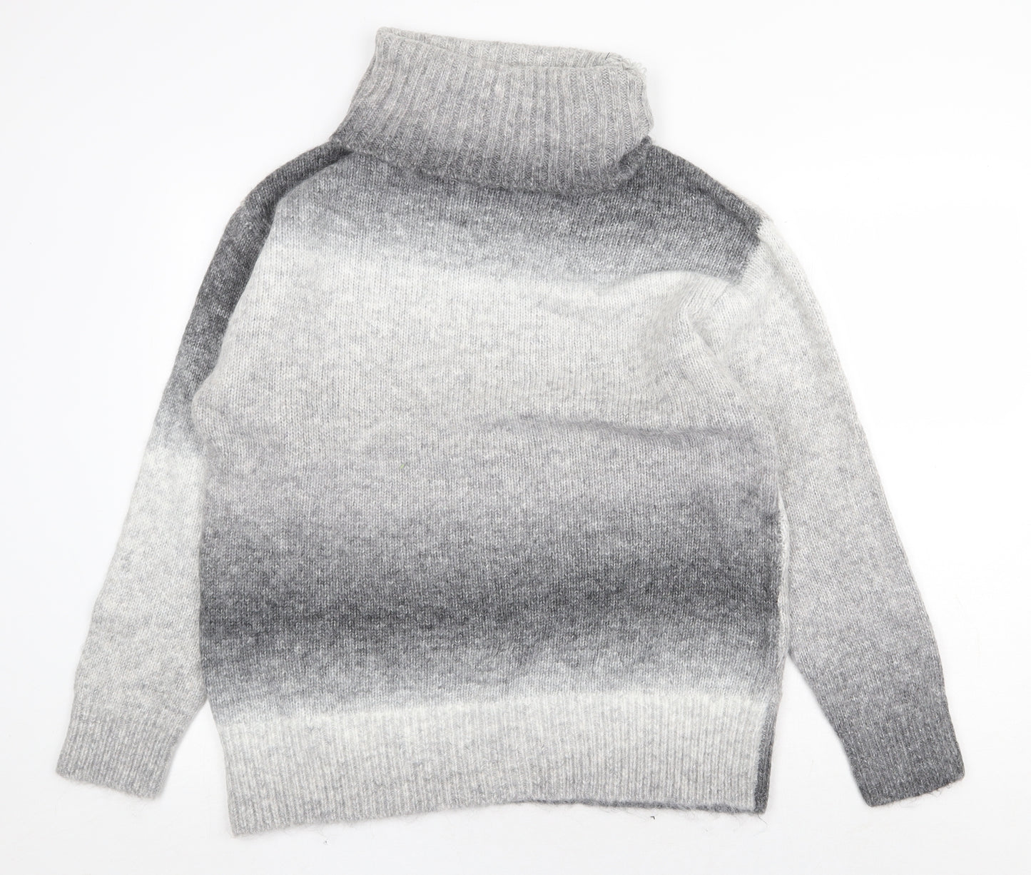 Marks and Spencer Womens Grey Roll Neck Acrylic Pullover Jumper Size M - Ombre