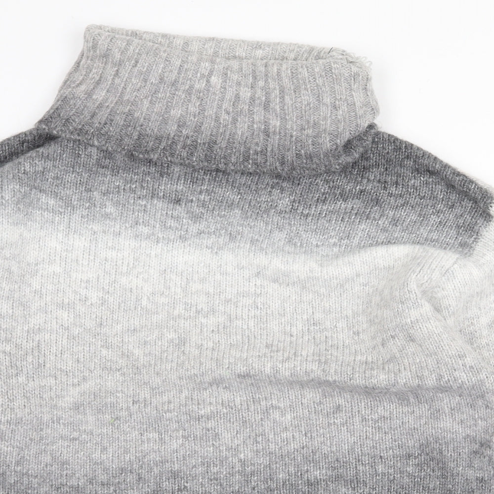 Marks and Spencer Womens Grey Roll Neck Acrylic Pullover Jumper Size M - Ombre