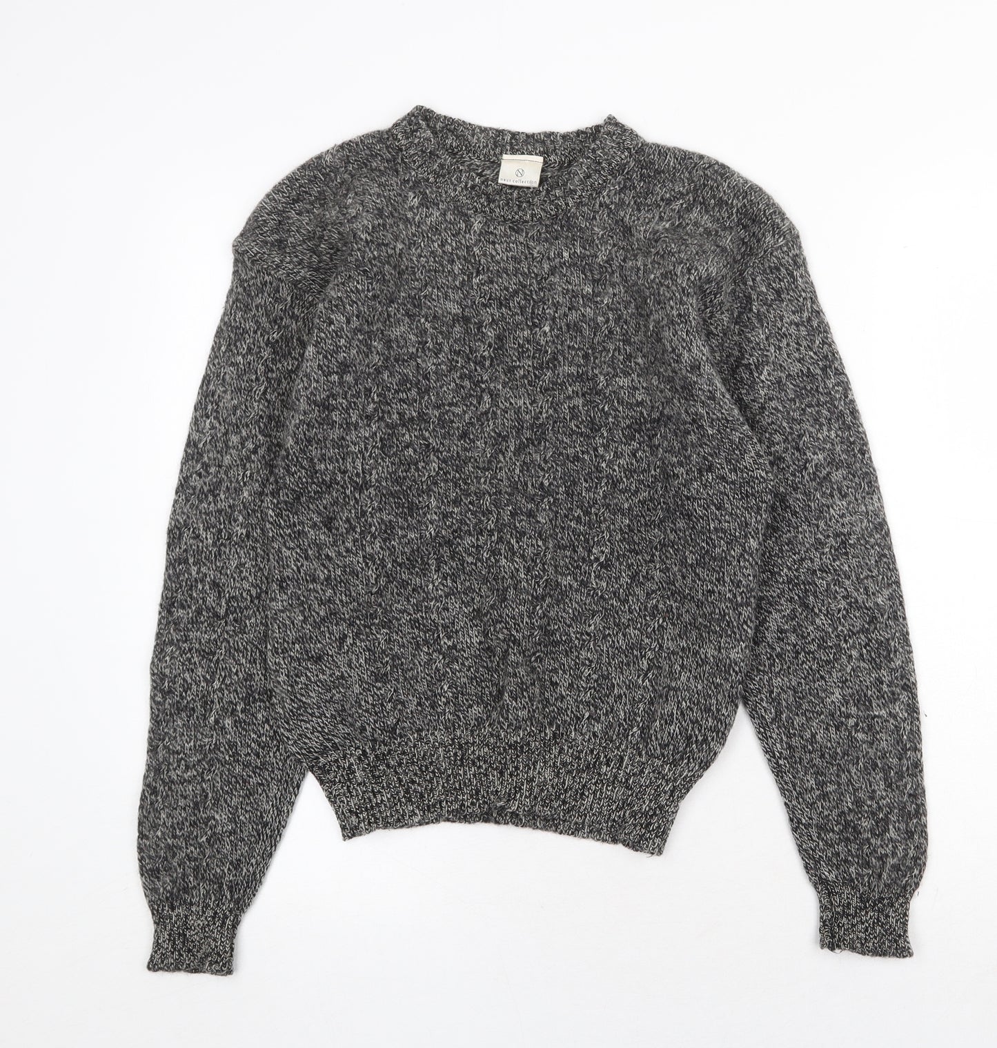 NEXT Womens Grey Round Neck Wool Pullover Jumper Size M