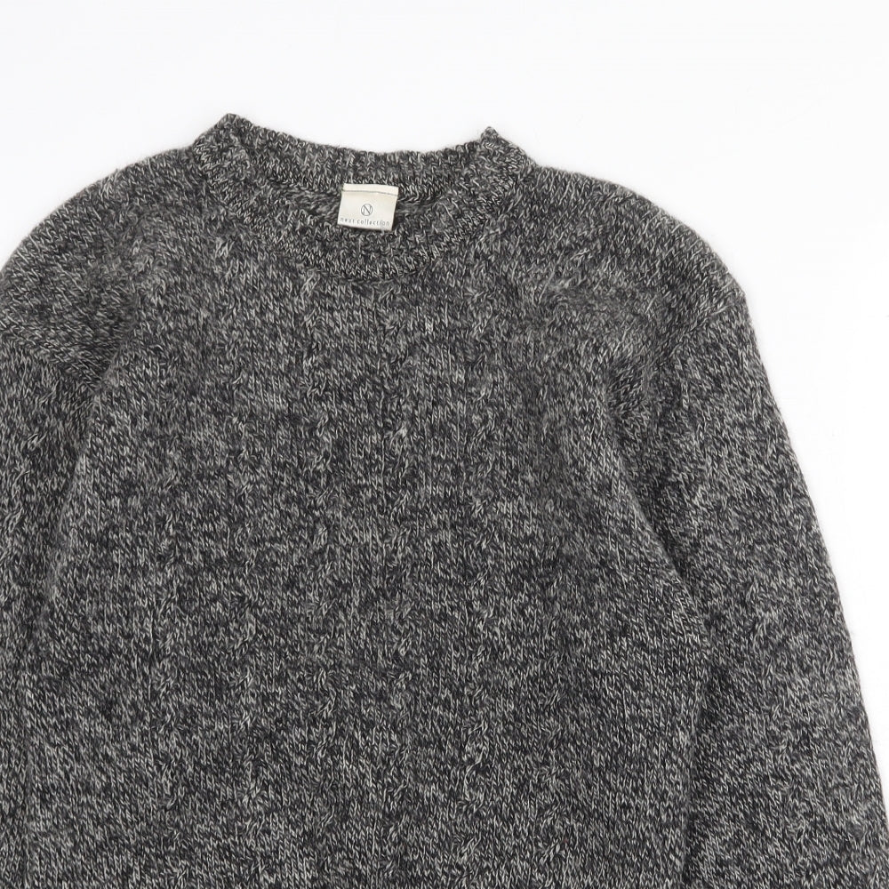 NEXT Womens Grey Round Neck Wool Pullover Jumper Size M