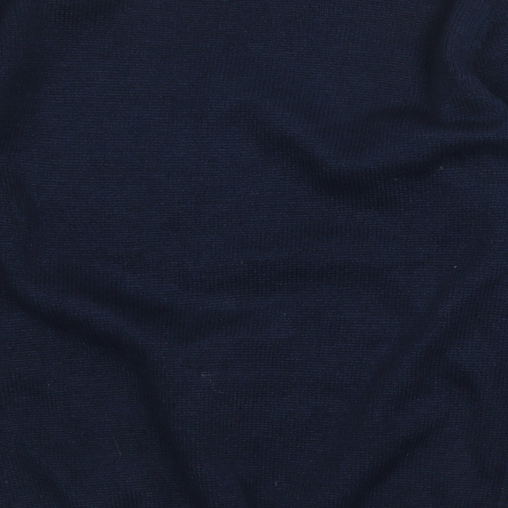 Atmosphere Womens Blue Round Neck Acrylic Pullover Jumper Size 10 - Christmas Gingerbread