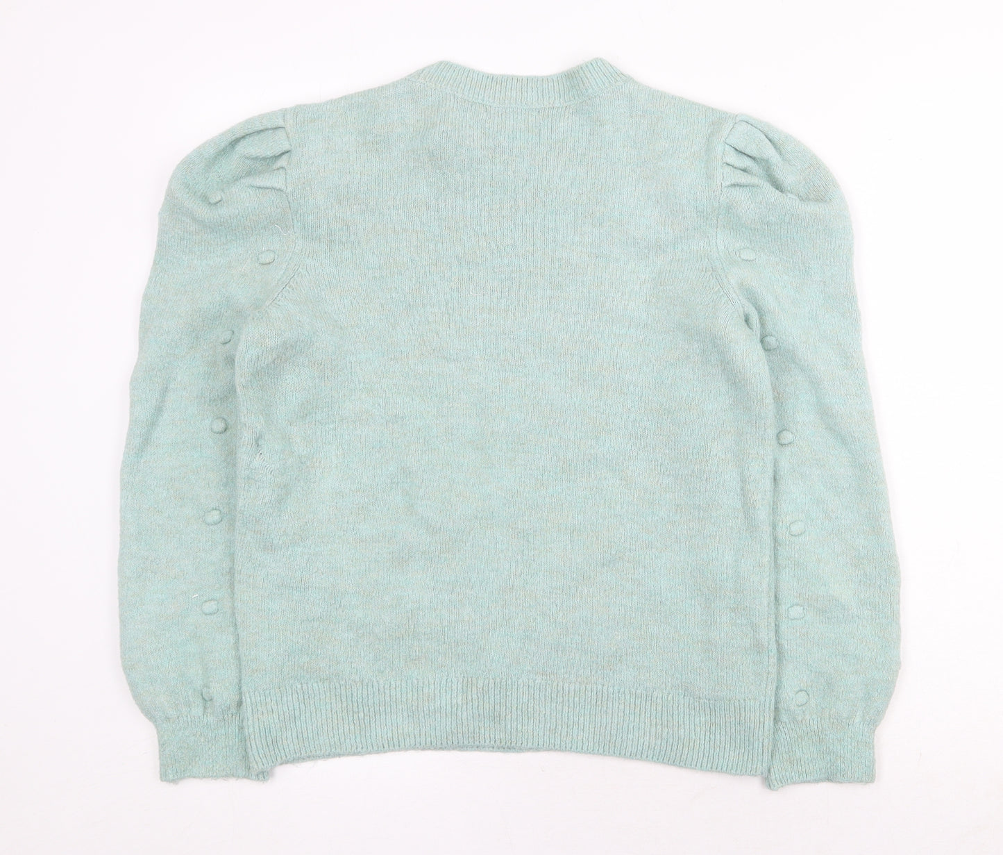 TU Womens Green Round Neck Acrylic Pullover Jumper Size 12