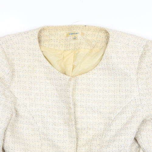 ValleyGirl Womens Beige Jacket Blazer Size 10 Hook & Eye