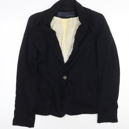 Zara Womens Blue Jacket Blazer Size S Button