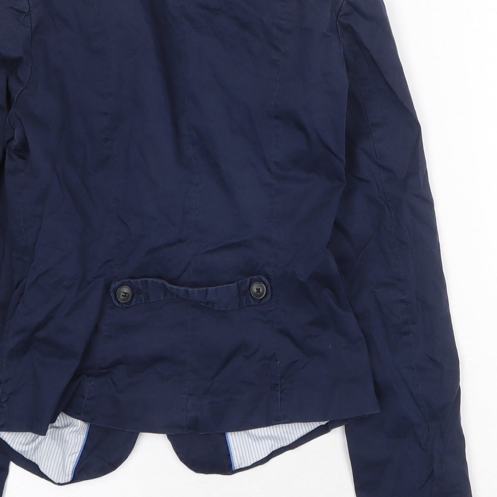 H&M Womens Blue Jacket Blazer Size 6 Button