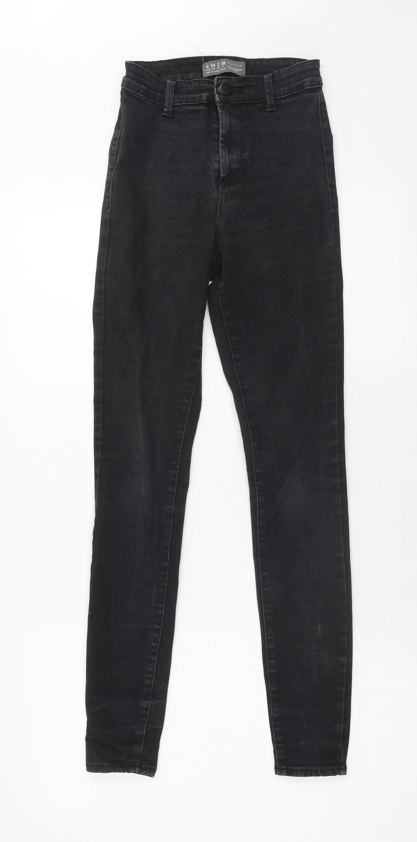 Denim & Co. Womens Black Cotton Skinny Jeans Size 6 Regular Zip