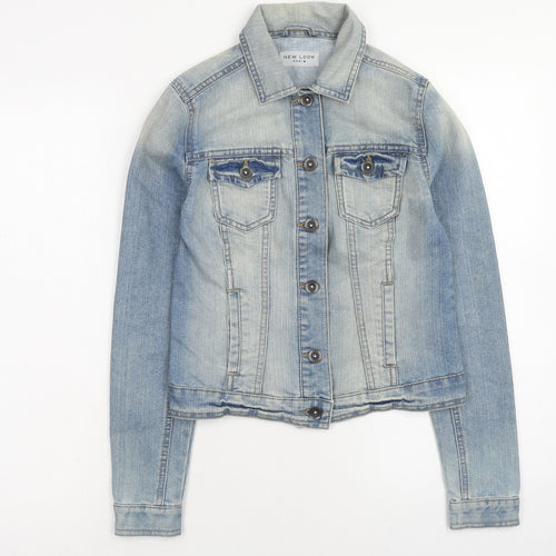 New Look Womens Blue Jacket Size 8 Button