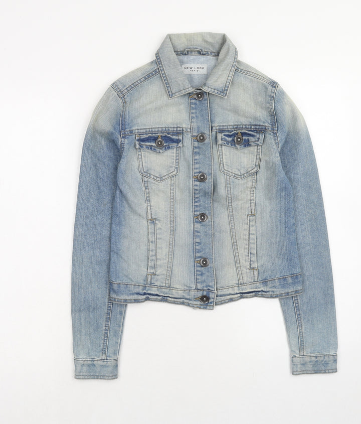 New Look Womens Blue Jacket Size 8 Button