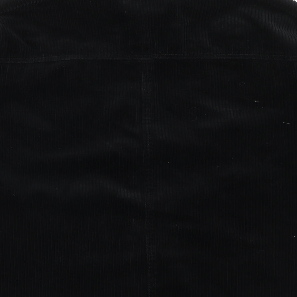 Zara Womens Black Cotton Basic Button-Up Size M Collared