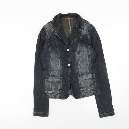 Eighty Eight Womens Blue Jacket Blazer Size 8 Button