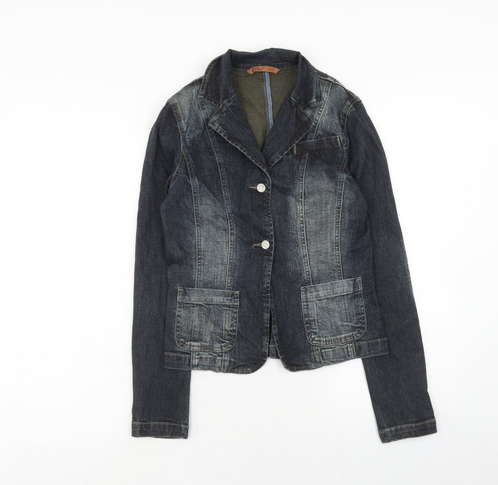 Eighty Eight Womens Blue Jacket Blazer Size 8 Button