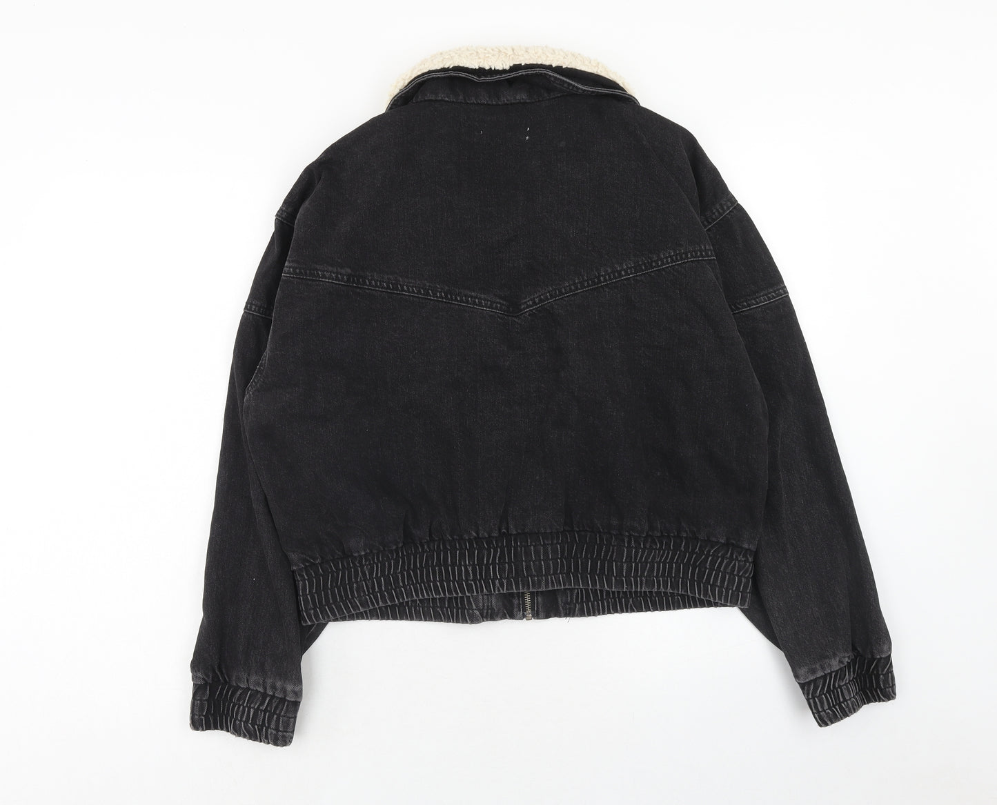 Topshop Womens Black Bomber Jacket Jacket Size 16 Zip
